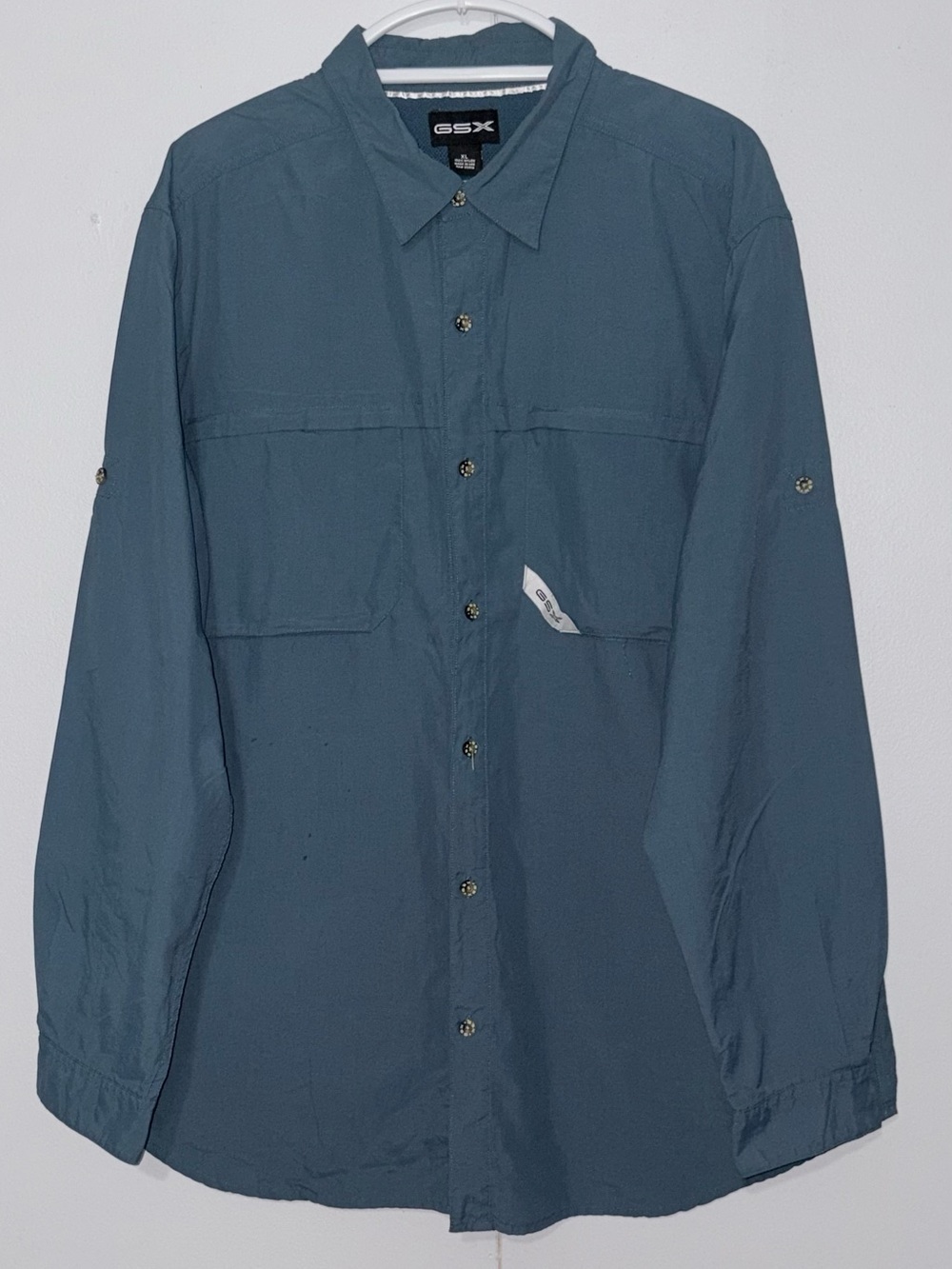 GSX Guide Series Extreme Mens XL Dark Slate Blue Vented Fishing Hiking Shirt